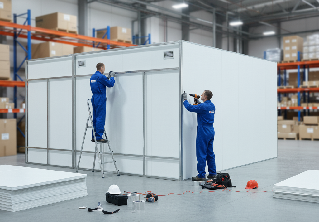 Ustanovka-holodilnoj-kamery-v-pomeshchenii